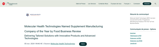 Molecular Health Technologies recognition