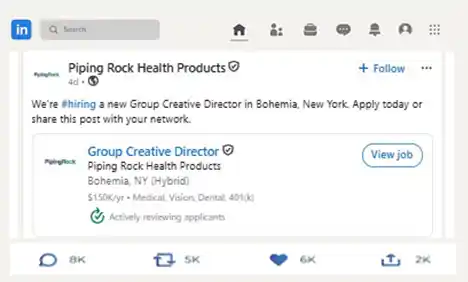 Piping Rock Health Products recognition