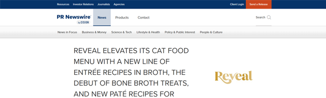 Reveal Pet Food recognition